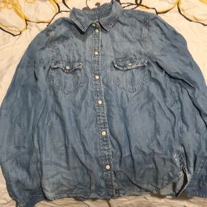 Denim button down